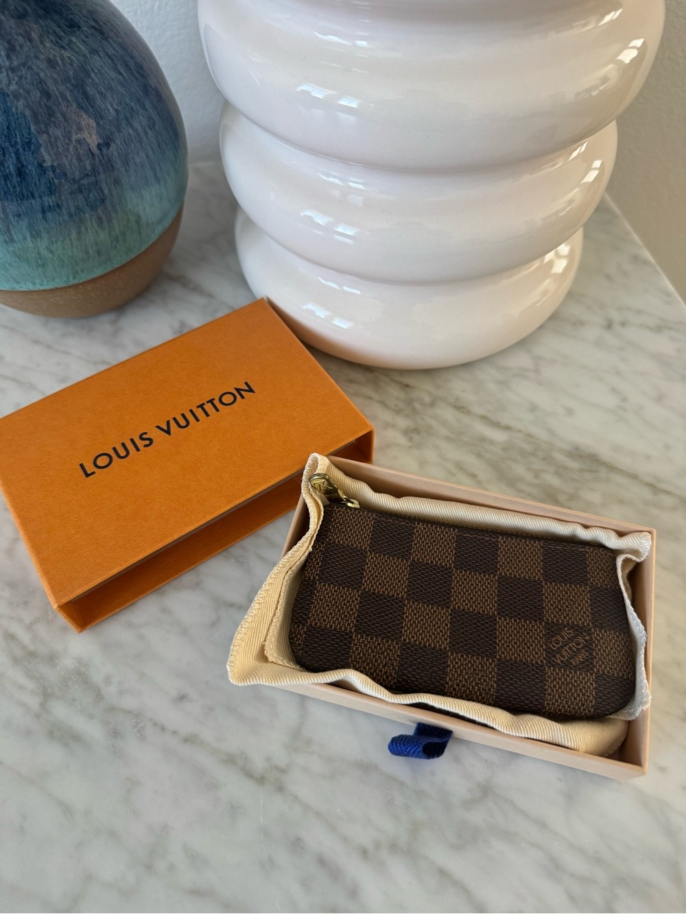 Louis Vuitton Brown Damier Ebene Zippered Card & Coin Pouch - Picture 2 of 3